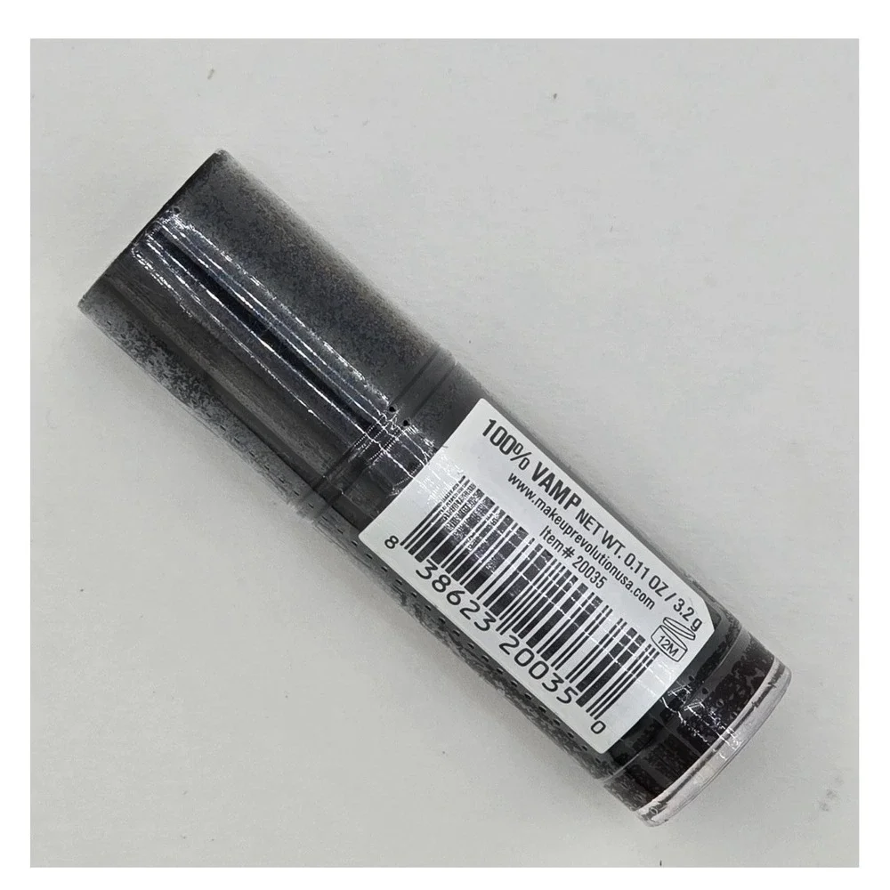 Makeup Revolution Lipstick 100% Vamp Deep Burgundy 3.2g New Sealed